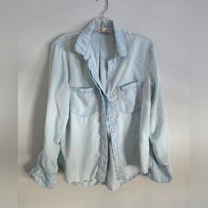 ANTHRO | Cloth & Stone light blue chambray button-down shirt sz M